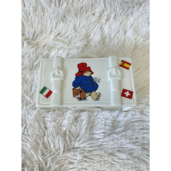 Paddington Bear Suitcase Traveller Coin Bank Reutter Porzellan Germany 1998 - Picture 3 of 4